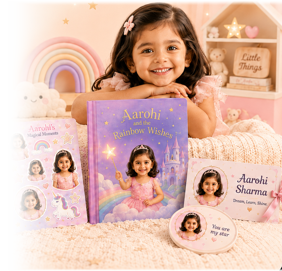 Personalized Dimple stickers, storybook, name slip and keepsake products created with a child photo