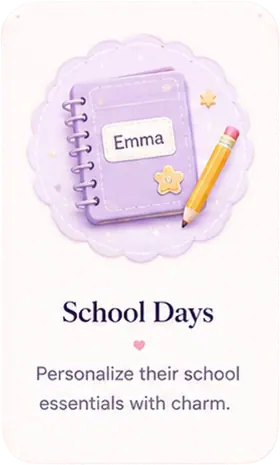 School Days - personalize their school essentials with charm.