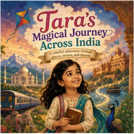 Personalized storybook cover for Tara's Magical Journey Across India