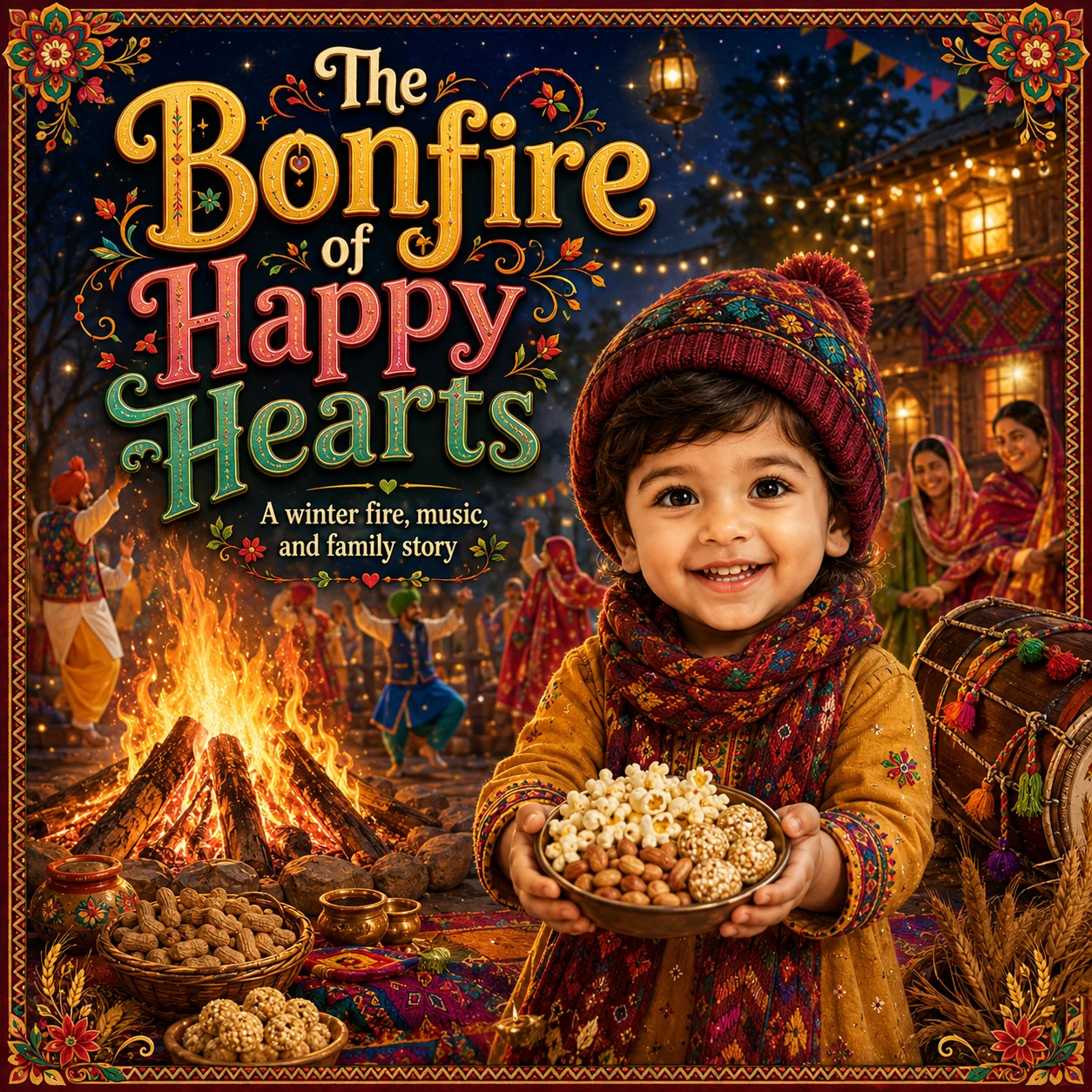 The Bonfire of Happy Hearts personalized storybook cover for kids